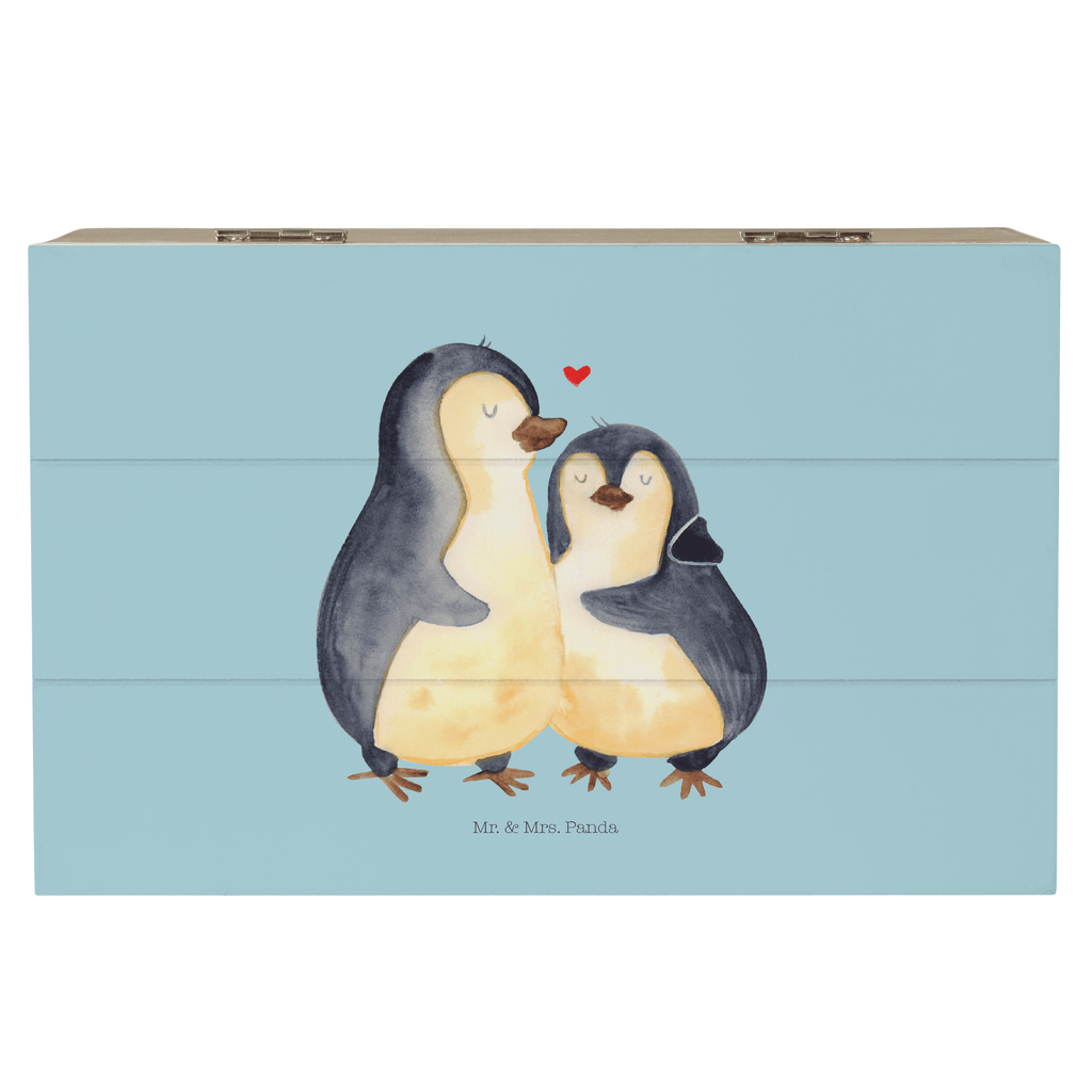 Holzkiste Pinguin umarmend Holzkiste, Kiste, Schatzkiste, Truhe, Schatulle, XXL, Erinnerungsbox, Erinnerungskiste, Dekokiste, Aufbewahrungsbox, Pinguin, Liebe, Liebespaar, Liebesbeweis, Liebesgeschenk, Verlobung, Jahrestag, Hochzeitstag, Hochzeit, Hochzeitsgeschenk