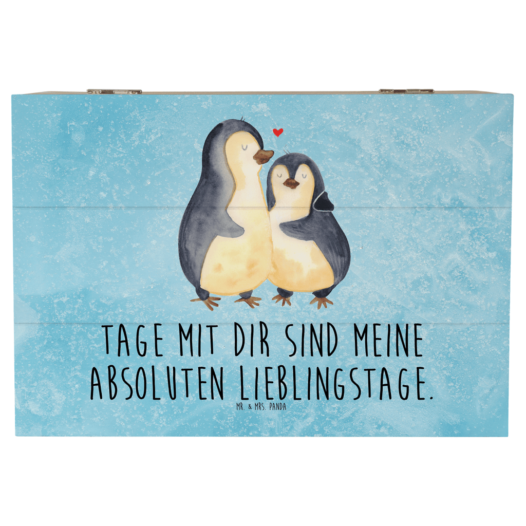 Holzkiste Pinguin umarmend Holzkiste, Kiste, Schatzkiste, Truhe, Schatulle, XXL, Erinnerungsbox, Erinnerungskiste, Dekokiste, Aufbewahrungsbox, Pinguin, Liebe, Liebespaar, Liebesbeweis, Liebesgeschenk, Verlobung, Jahrestag, Hochzeitstag, Hochzeit, Hochzeitsgeschenk