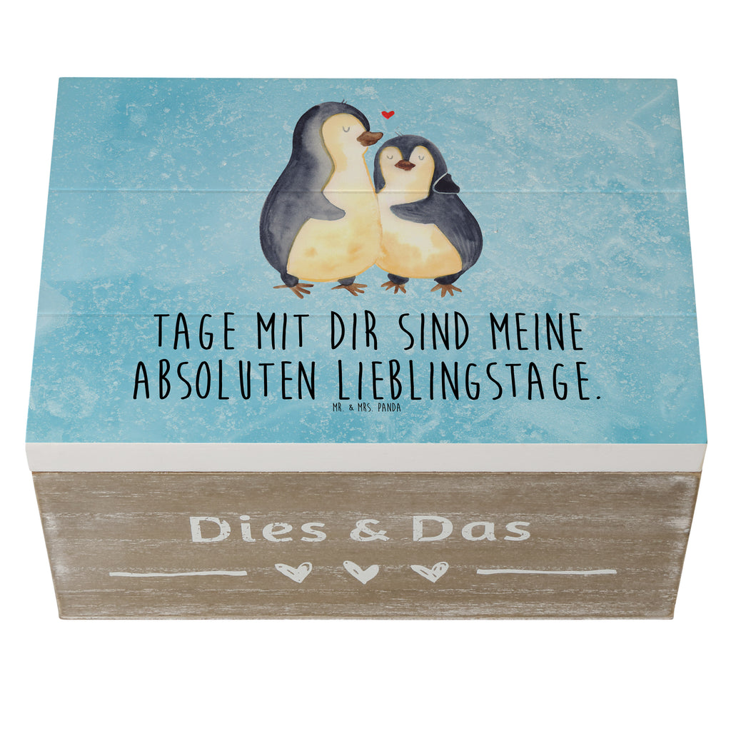Holzkiste Pinguin umarmend Holzkiste, Kiste, Schatzkiste, Truhe, Schatulle, XXL, Erinnerungsbox, Erinnerungskiste, Dekokiste, Aufbewahrungsbox, Pinguin, Liebe, Liebespaar, Liebesbeweis, Liebesgeschenk, Verlobung, Jahrestag, Hochzeitstag, Hochzeit, Hochzeitsgeschenk