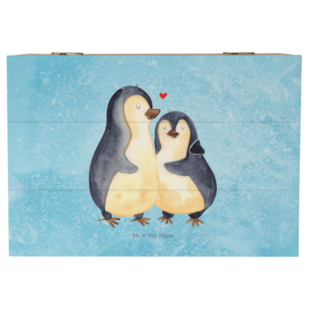 Holzkiste Pinguin umarmend Holzkiste, Kiste, Schatzkiste, Truhe, Schatulle, XXL, Erinnerungsbox, Erinnerungskiste, Dekokiste, Aufbewahrungsbox, Pinguin, Liebe, Liebespaar, Liebesbeweis, Liebesgeschenk, Verlobung, Jahrestag, Hochzeitstag, Hochzeit, Hochzeitsgeschenk
