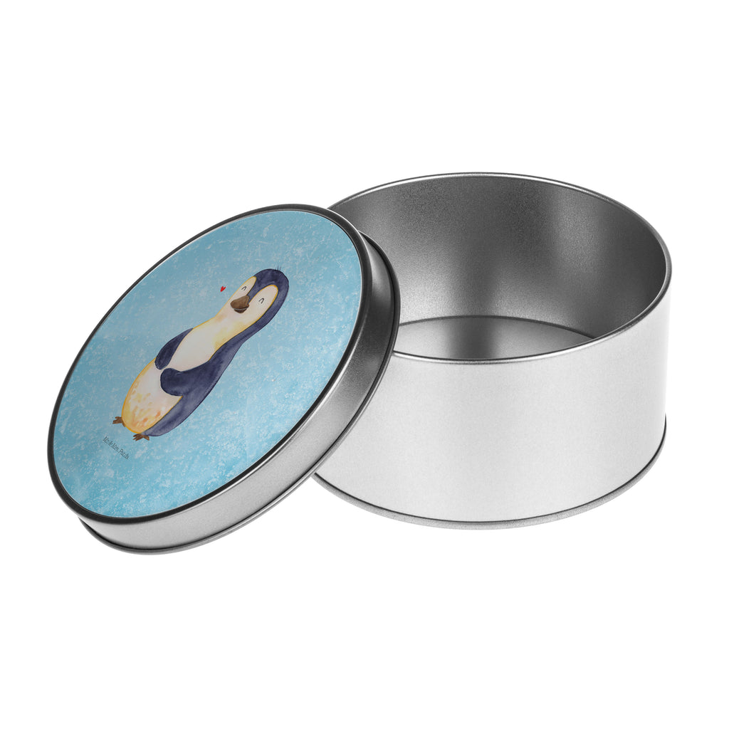 Blechdose rund Pinguin Diät Metalldose, Keksdose, Dose, Vorratsdose, Geschenkbox, Pinguin, Pinguine, Diät, Abnehmen, Abspecken, Gewicht, Motivation, Selbstliebe, Körperliebe, Selbstrespekt