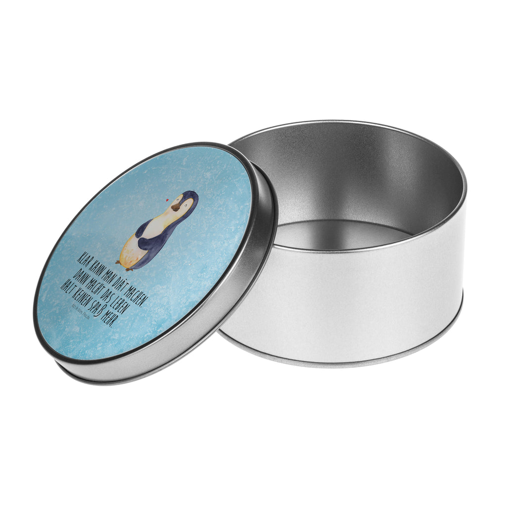 Blechdose rund Pinguin Diät Metalldose, Keksdose, Dose, Vorratsdose, Geschenkbox, Pinguin, Pinguine, Diät, Abnehmen, Abspecken, Gewicht, Motivation, Selbstliebe, Körperliebe, Selbstrespekt