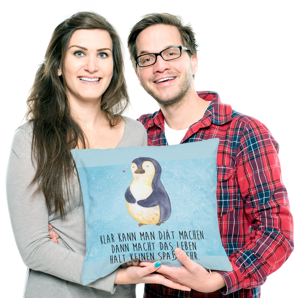 40x40 Kissen Pinguin Diät Kissenhülle, Kopfkissen, Sofakissen, Dekokissen, Motivkissen, Pinguin, Pinguine, Diät, Abnehmen, Abspecken, Gewicht, Motivation, Selbstliebe, Körperliebe, Selbstrespekt
