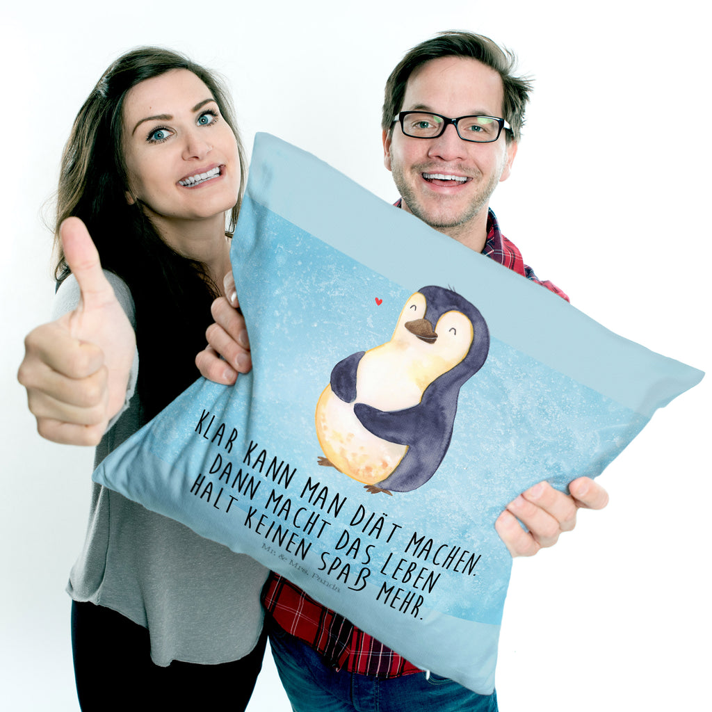 40x40 Kissen Pinguin Diät Kissenhülle, Kopfkissen, Sofakissen, Dekokissen, Motivkissen, Pinguin, Pinguine, Diät, Abnehmen, Abspecken, Gewicht, Motivation, Selbstliebe, Körperliebe, Selbstrespekt