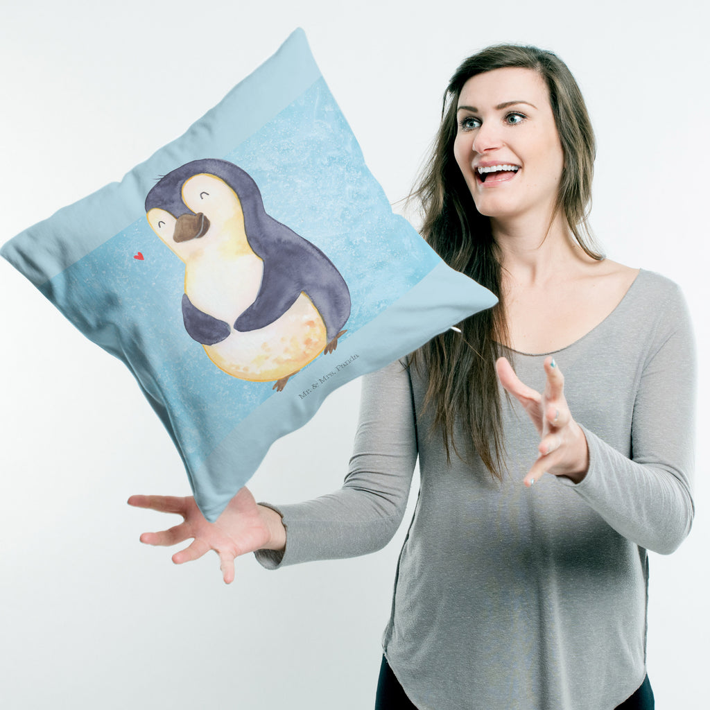 40x40 Kissen Pinguin Diät Kissenhülle, Kopfkissen, Sofakissen, Dekokissen, Motivkissen, Pinguin, Pinguine, Diät, Abnehmen, Abspecken, Gewicht, Motivation, Selbstliebe, Körperliebe, Selbstrespekt
