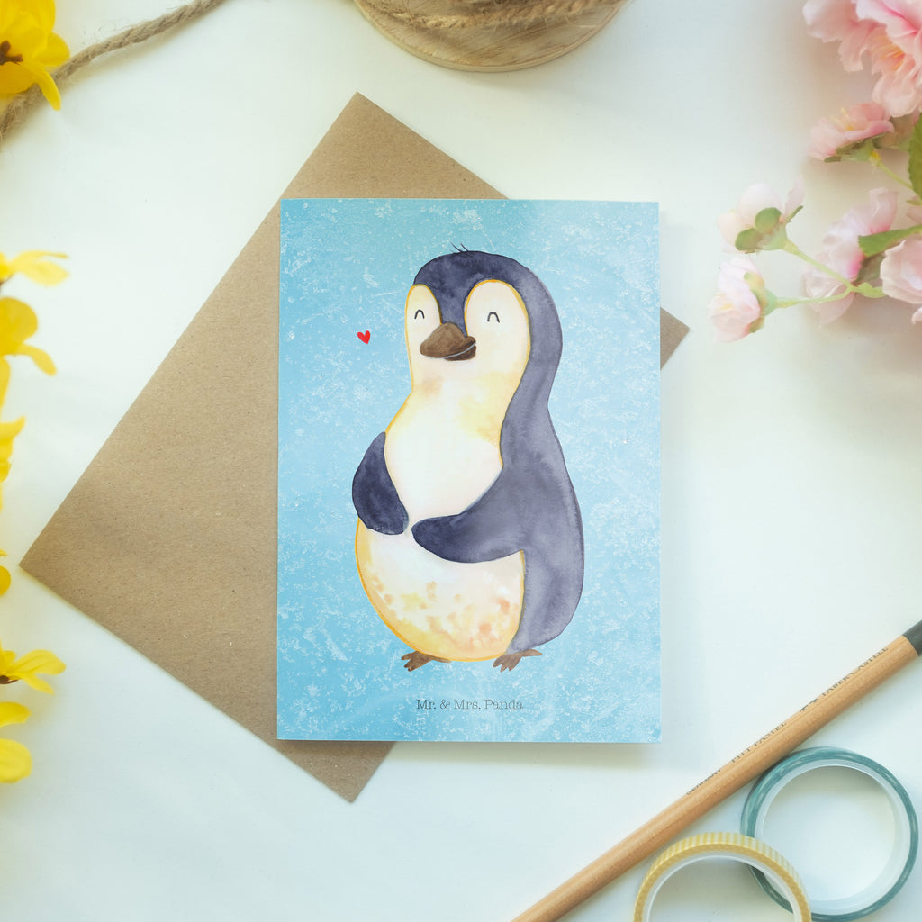 Grußkarte Pinguin Diät Klappkarte, Einladungskarte, Glückwunschkarte, Hochzeitskarte, Geburtstagskarte, Karte, Pinguin, Pinguine, Diät, Abnehmen, Abspecken, Gewicht, Motivation, Selbstliebe, Körperliebe, Selbstrespekt