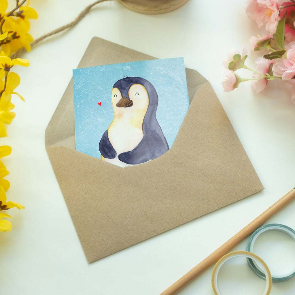 Grußkarte Pinguin Diät Klappkarte, Einladungskarte, Glückwunschkarte, Hochzeitskarte, Geburtstagskarte, Karte, Pinguin, Pinguine, Diät, Abnehmen, Abspecken, Gewicht, Motivation, Selbstliebe, Körperliebe, Selbstrespekt