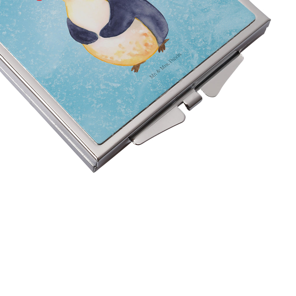 Handtaschenspiegel quadratisch Pinguin Diät Spiegel, Handtasche, Quadrat, silber, schminken, Schminkspiegel, Pinguin, Pinguine, Diät, Abnehmen, Abspecken, Gewicht, Motivation, Selbstliebe, Körperliebe, Selbstrespekt