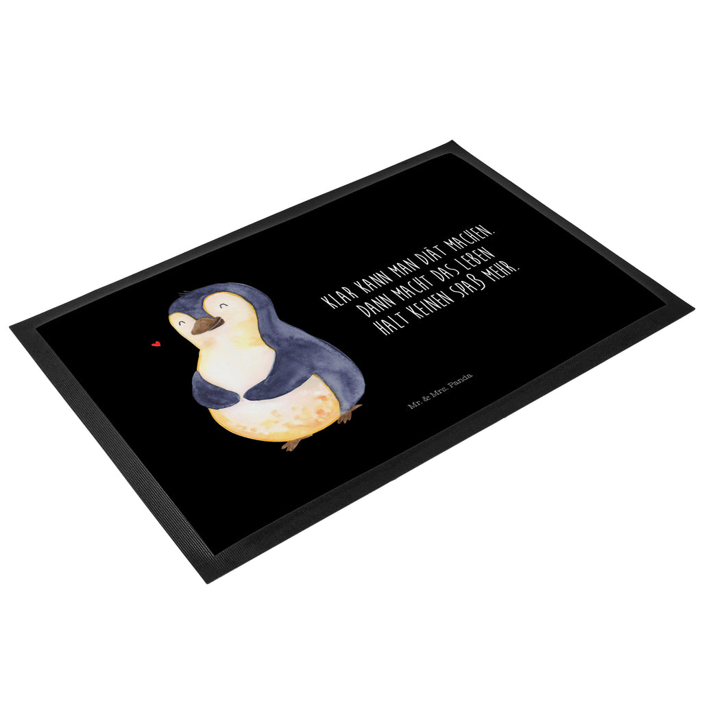 Fußmatte Pinguin Diät Türvorleger, Schmutzmatte, Fußabtreter, Matte, Schmutzfänger, Fußabstreifer, Schmutzfangmatte, Türmatte, Motivfußmatte, Haustürmatte, Vorleger, Pinguin, Pinguine, Diät, Abnehmen, Abspecken, Gewicht, Motivation, Selbstliebe, Körperliebe, Selbstrespekt