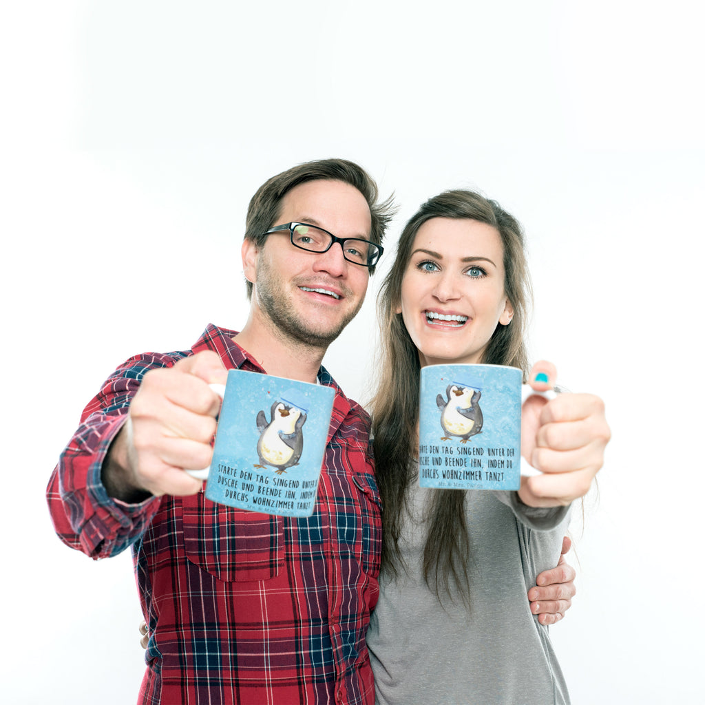Tasse Pinguin duscht