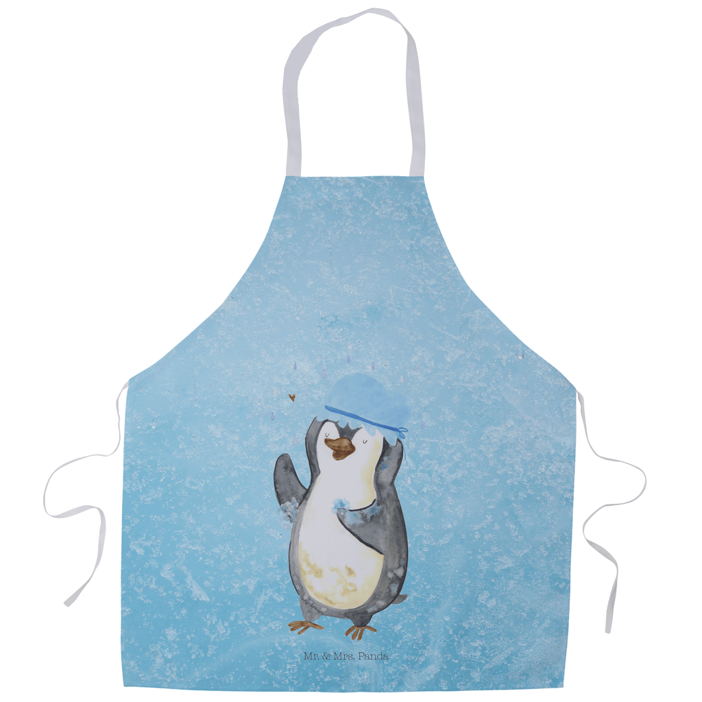 Kochschürze Pinguin duscht Schürze, Backschürze, Küchenschürze, Grillschürze, Latzschürze, Pinguin, Pinguine, Dusche, duschen, Lebensmotto, Motivation, Neustart, Neuanfang, glücklich sein