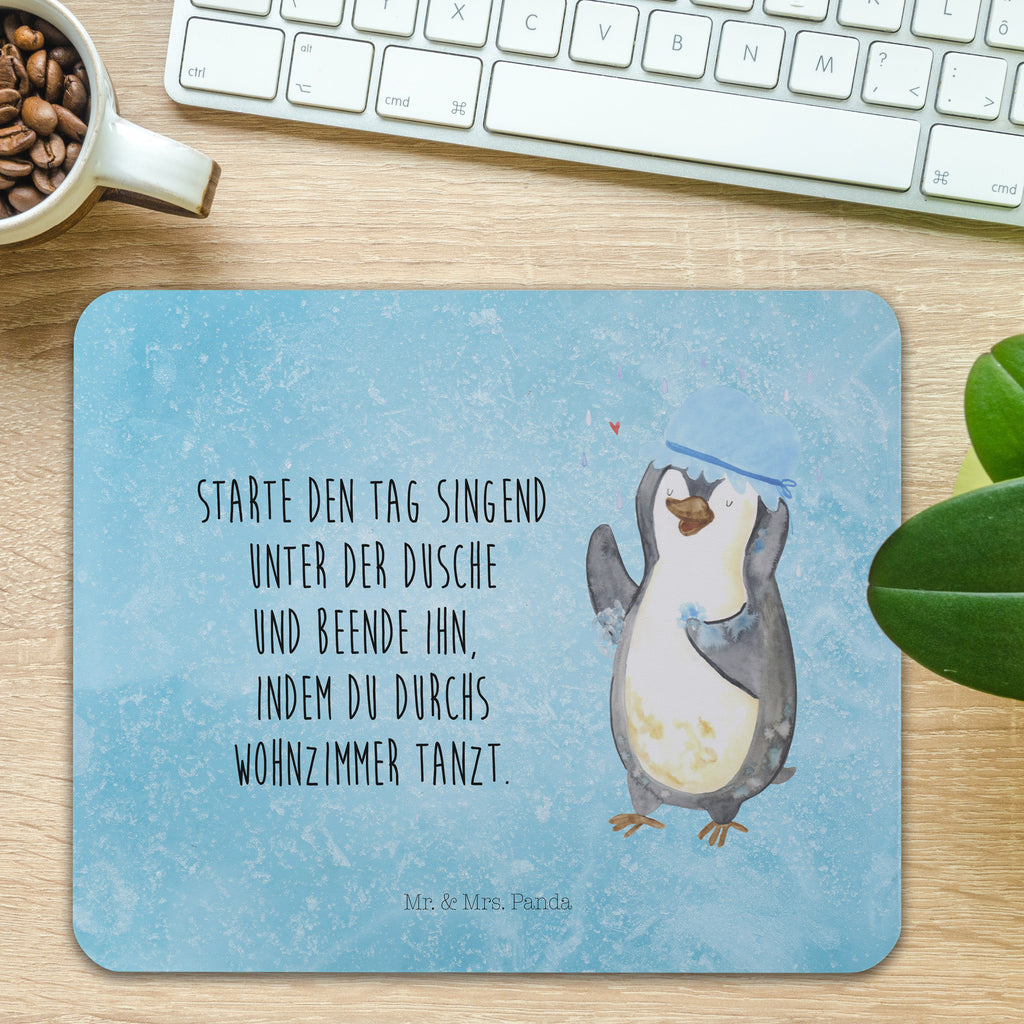 Mauspad Pinguin duscht Mousepad, Computer zubehör, Büroausstattung, PC Zubehör, Arbeitszimmer, Mauspad, Einzigartiges Mauspad, Designer Mauspad, Pinguin, Pinguine, Dusche, duschen, Lebensmotto, Motivation, Neustart, Neuanfang, glücklich sein