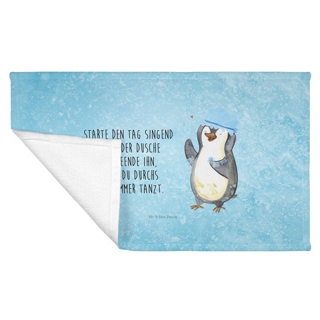 50 x 100 Handtuch Pinguin duscht Handtuch, Badehandtuch, Badezimmer, Handtücher, groß, Kinder, Baby, Pinguin, Pinguine, Dusche, duschen, Lebensmotto, Motivation, Neustart, Neuanfang, glücklich sein
