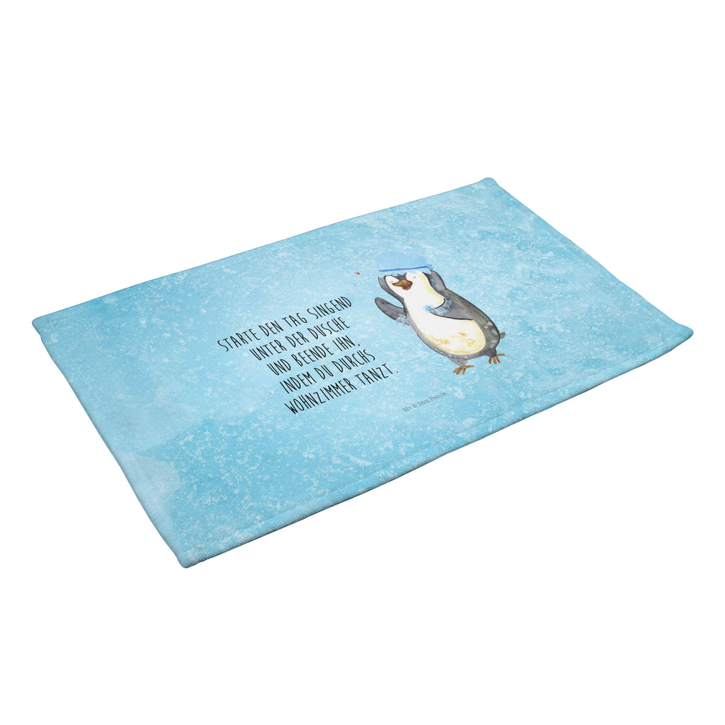 50 x 100 Handtuch Pinguin duscht Handtuch, Badehandtuch, Badezimmer, Handtücher, groß, Kinder, Baby, Pinguin, Pinguine, Dusche, duschen, Lebensmotto, Motivation, Neustart, Neuanfang, glücklich sein