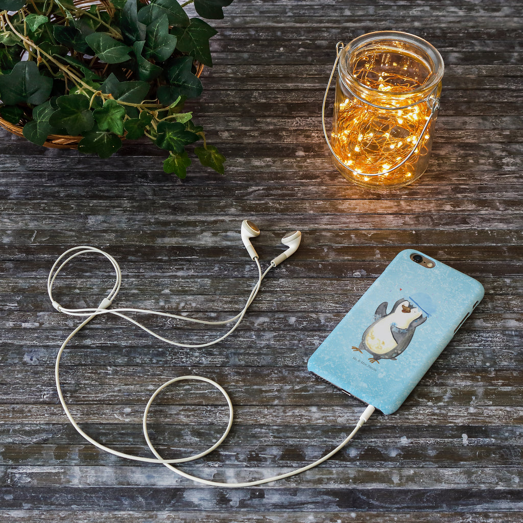 Iphone 6 / 6S Handyhülle Pinguin duscht Handyhülle, Handycover, Cover, Handy, Hülle, Iphone 6, Iphone 6s, Pinguin, Pinguine, Dusche, duschen, Lebensmotto, Motivation, Neustart, Neuanfang, glücklich sein