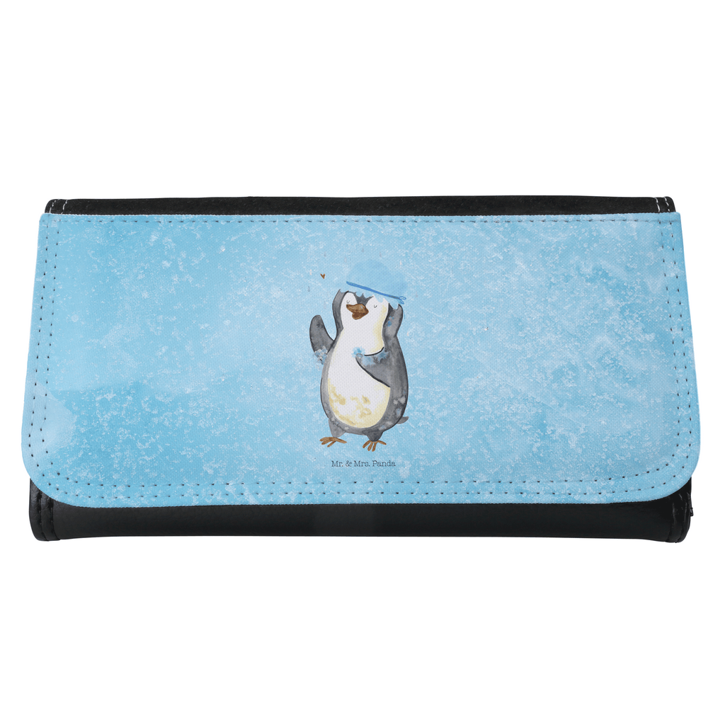 Damen Portemonnaie Pinguin duscht Portemonnaie, Portemonee, Geldbörse, Damen, Groß, XXL, Geldbeutel, Portemonnaies, Pinguin, Pinguine, Dusche, duschen, Lebensmotto, Motivation, Neustart, Neuanfang, glücklich sein
