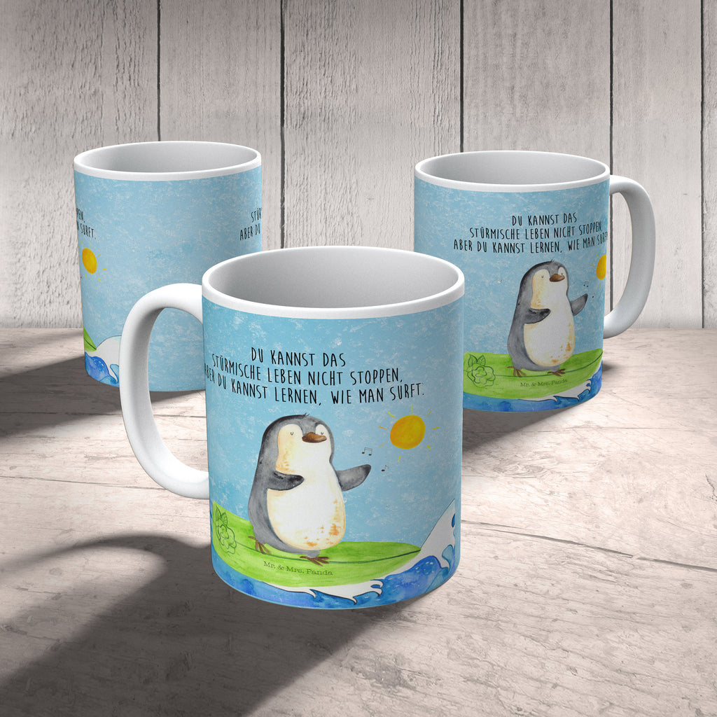Kindertasse Pinguin Surfer Kunststoff Tasse, Kindergarten, Tasse, Trinkbecher, Camping Becher, Kaffeetasse, Kunststoffbecher, Kindergartenbecher, Outdoorgeschirr, Kunststoffgeschirr, Reisebecher, Reisetasse, Kinderbecher, Pinguin, Pinguine, surfen, Surfer, Hawaii, Urlaub, Wellen, Wellen reiten, Portugal