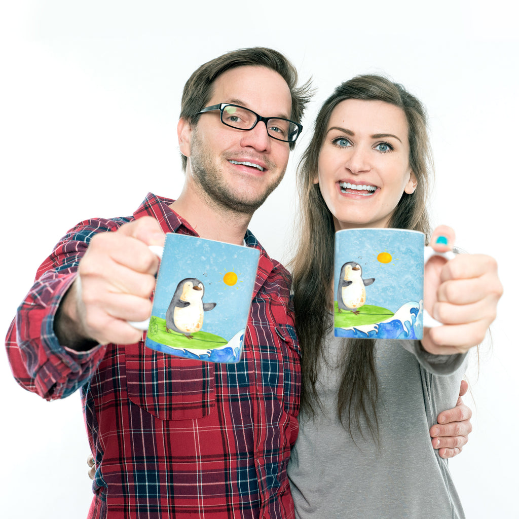 Kindertasse Pinguin Surfer Kunststoff Tasse, Kindergarten, Tasse, Trinkbecher, Camping Becher, Kaffeetasse, Kunststoffbecher, Kindergartenbecher, Outdoorgeschirr, Kunststoffgeschirr, Reisebecher, Reisetasse, Kinderbecher, Pinguin, Pinguine, surfen, Surfer, Hawaii, Urlaub, Wellen, Wellen reiten, Portugal