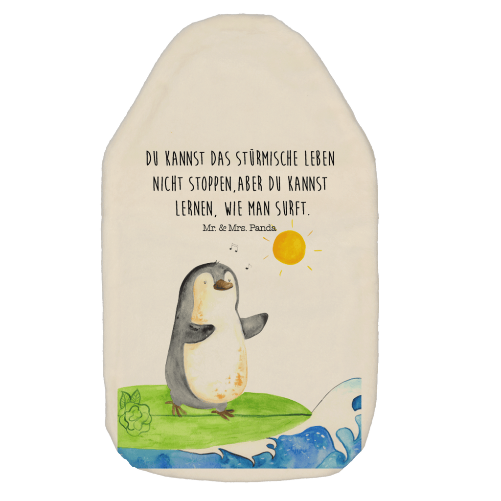Wärmflasche Pinguin Surfer Wärmekissen, Kinderwärmflasche, Körnerkissen, Wärmflaschenbezug, Wärmflasche mit Bezug, Pinguin, Pinguine, surfen, Surfer, Hawaii, Urlaub, Wellen, Wellen reiten, Portugal