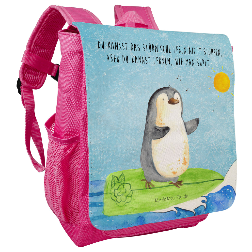 Kinderrucksack Pinguin Surfer Kids, Rucksack, Kinderrucksack, Kinder Rucksack, Rucksack Kindergröße, Kleiner Rucksack, Pinguin, Pinguine, surfen, Surfer, Hawaii, Urlaub, Wellen, Wellen reiten, Portugal