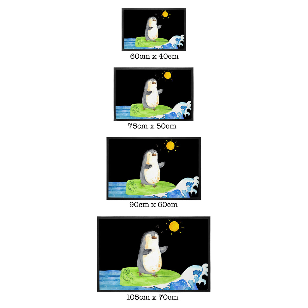 Fußmatte Pinguin Surfer Türvorleger, Schmutzmatte, Fußabtreter, Matte, Schmutzfänger, Fußabstreifer, Schmutzfangmatte, Türmatte, Motivfußmatte, Haustürmatte, Vorleger, Pinguin, Pinguine, surfen, Surfer, Hawaii, Urlaub, Wellen, Wellen reiten, Portugal