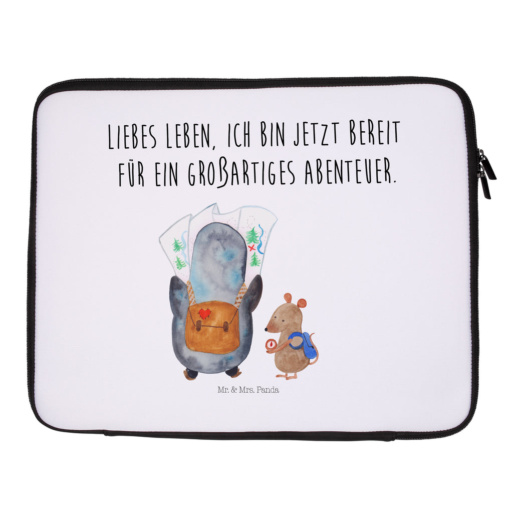 27 x 36 Notebook Tasche  Pinguin & Maus Wanderer Notebook Tasche, Laptop, Computertasche, Tasche, Damen, Schutzhülle, Pinguin, Pinguine, Abenteurer, Abenteuer, Roadtrip, Ausflug, Wanderlust, wandern