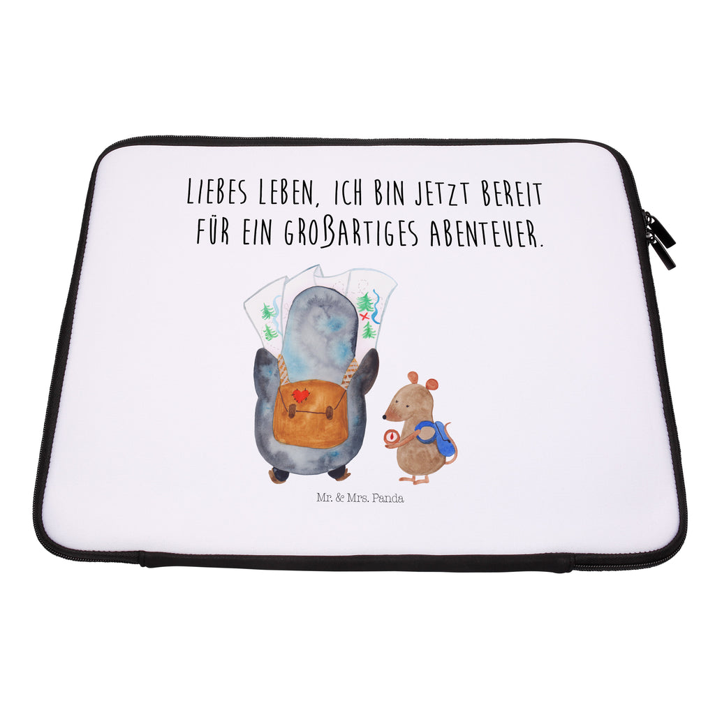 27 x 36 Notebook Tasche  Pinguin & Maus Wanderer Notebook Tasche, Laptop, Computertasche, Tasche, Damen, Schutzhülle, Pinguin, Pinguine, Abenteurer, Abenteuer, Roadtrip, Ausflug, Wanderlust, wandern