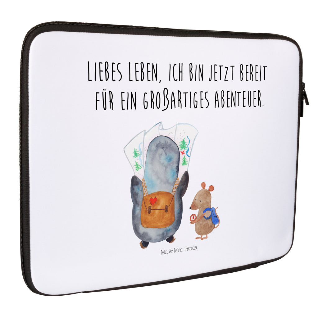 27 x 36 Notebook Tasche  Pinguin & Maus Wanderer Notebook Tasche, Laptop, Computertasche, Tasche, Damen, Schutzhülle, Pinguin, Pinguine, Abenteurer, Abenteuer, Roadtrip, Ausflug, Wanderlust, wandern