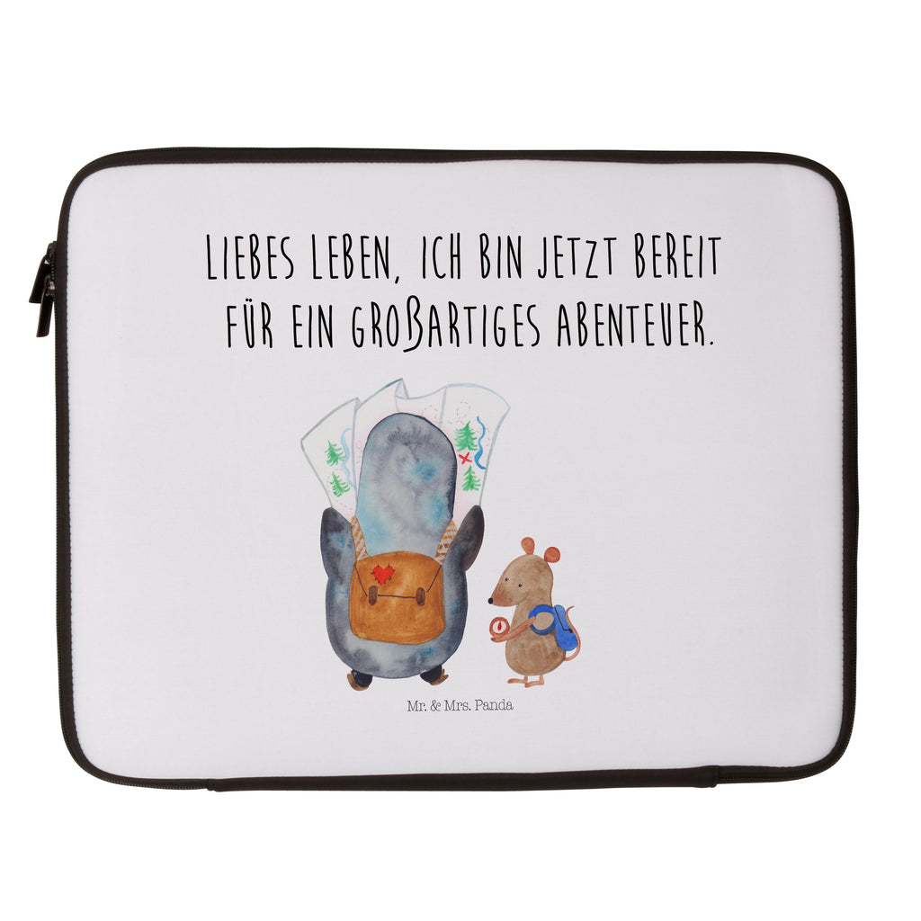 27 x 36 Notebook Tasche  Pinguin & Maus Wanderer Notebook Tasche, Laptop, Computertasche, Tasche, Damen, Schutzhülle, Pinguin, Pinguine, Abenteurer, Abenteuer, Roadtrip, Ausflug, Wanderlust, wandern