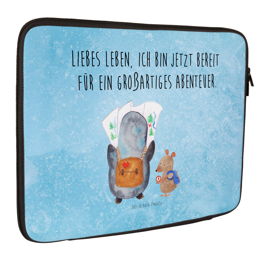 27 x 36 Notebook Tasche  Pinguin & Maus Wanderer Notebook Tasche, Laptop, Computertasche, Tasche, Damen, Schutzhülle, Pinguin, Pinguine, Abenteurer, Abenteuer, Roadtrip, Ausflug, Wanderlust, wandern