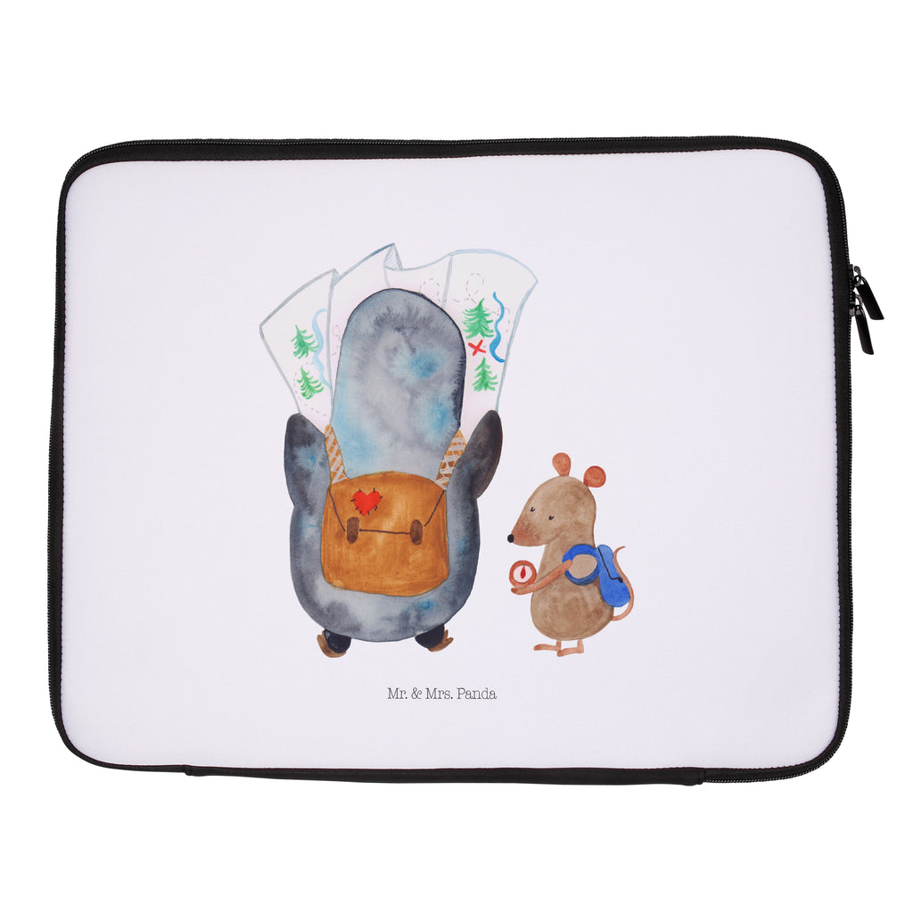 27 x 36 Notebook Tasche  Pinguin & Maus Wanderer Notebook Tasche, Laptop, Computertasche, Tasche, Damen, Schutzhülle, Pinguin, Pinguine, Abenteurer, Abenteuer, Roadtrip, Ausflug, Wanderlust, wandern