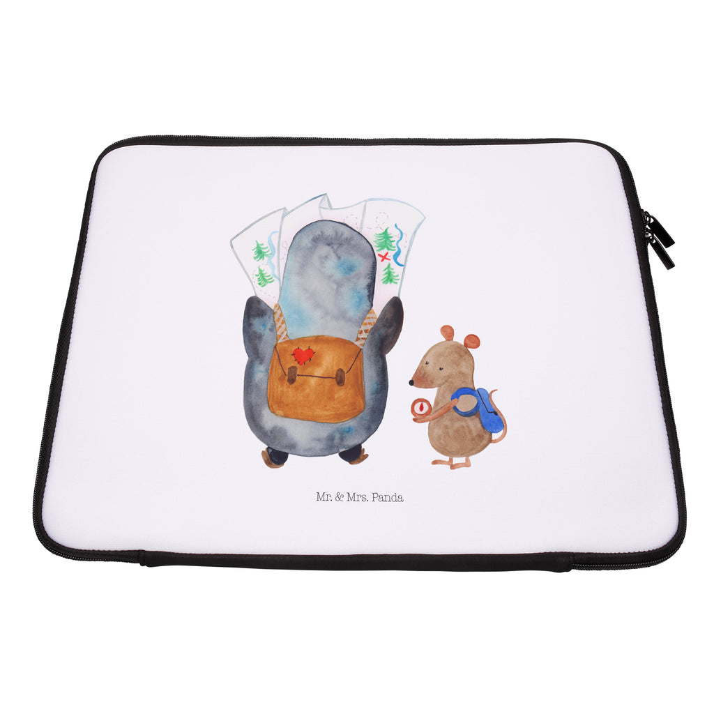 27 x 36 Notebook Tasche  Pinguin & Maus Wanderer Notebook Tasche, Laptop, Computertasche, Tasche, Damen, Schutzhülle, Pinguin, Pinguine, Abenteurer, Abenteuer, Roadtrip, Ausflug, Wanderlust, wandern