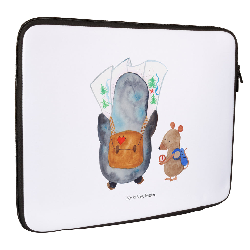 27 x 36 Notebook Tasche  Pinguin & Maus Wanderer Notebook Tasche, Laptop, Computertasche, Tasche, Damen, Schutzhülle, Pinguin, Pinguine, Abenteurer, Abenteuer, Roadtrip, Ausflug, Wanderlust, wandern