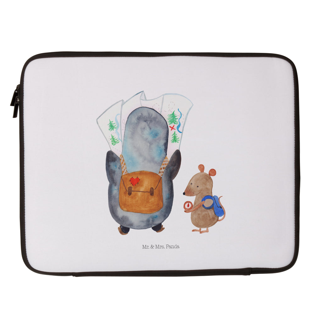 27 x 36 Notebook Tasche  Pinguin & Maus Wanderer Notebook Tasche, Laptop, Computertasche, Tasche, Damen, Schutzhülle, Pinguin, Pinguine, Abenteurer, Abenteuer, Roadtrip, Ausflug, Wanderlust, wandern