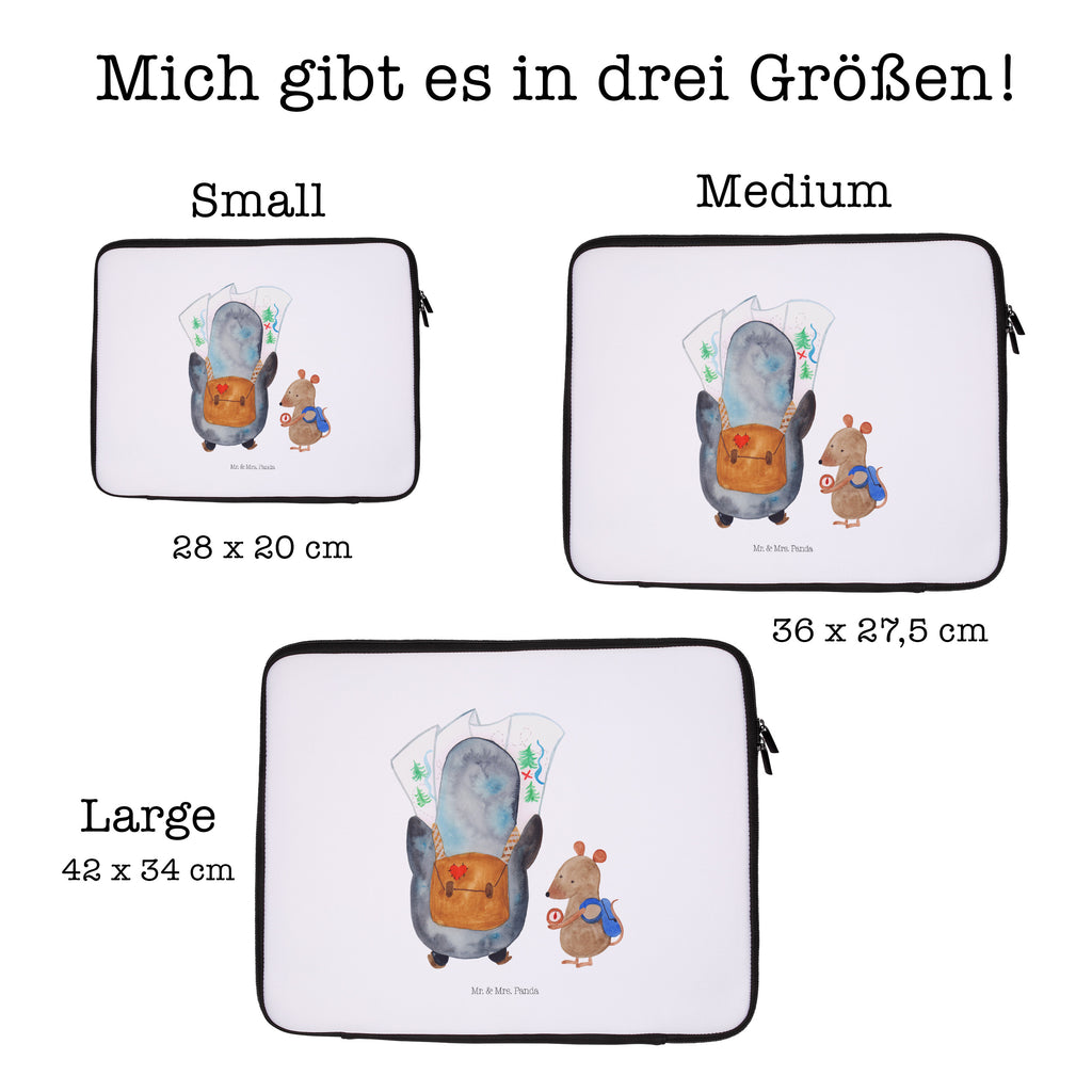 27 x 36 Notebook Tasche  Pinguin & Maus Wanderer Notebook Tasche, Laptop, Computertasche, Tasche, Damen, Schutzhülle, Pinguin, Pinguine, Abenteurer, Abenteuer, Roadtrip, Ausflug, Wanderlust, wandern