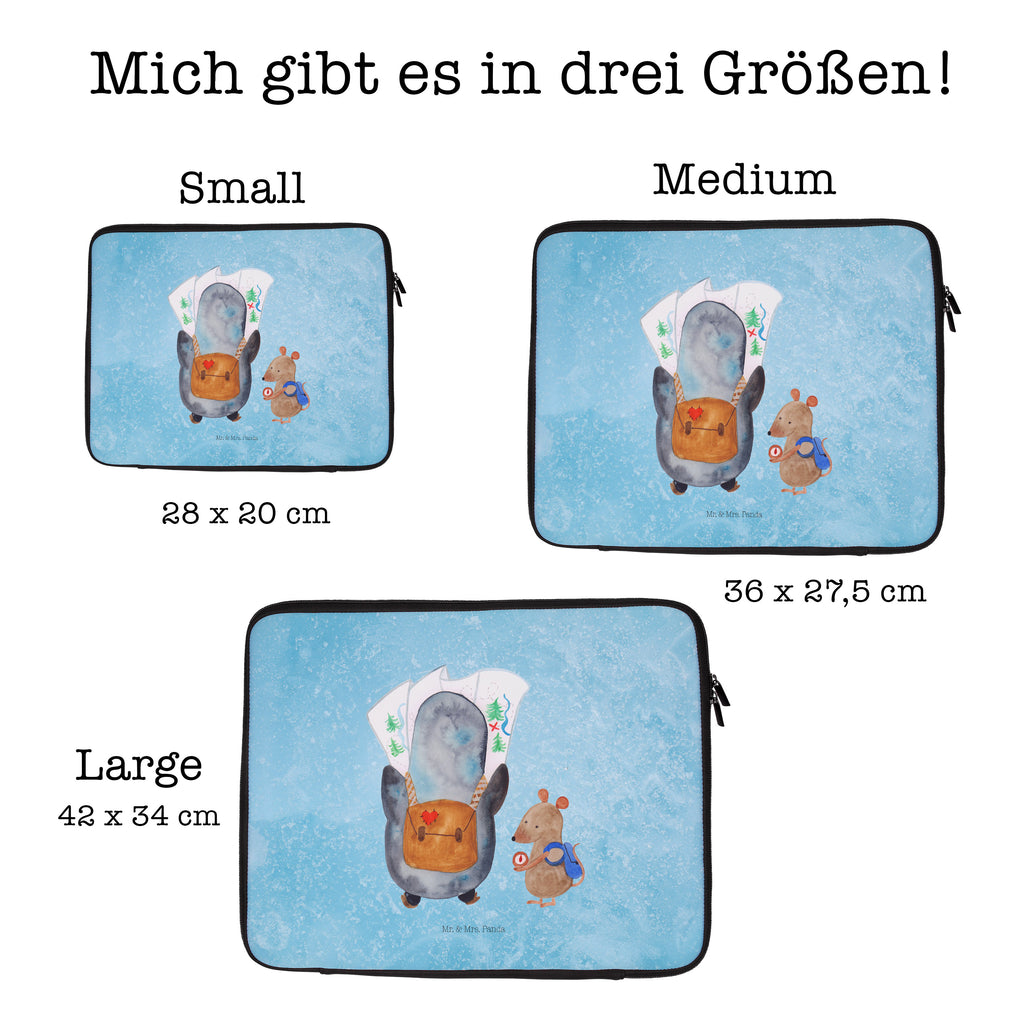 27 x 36 Notebook Tasche  Pinguin & Maus Wanderer Notebook Tasche, Laptop, Computertasche, Tasche, Damen, Schutzhülle, Pinguin, Pinguine, Abenteurer, Abenteuer, Roadtrip, Ausflug, Wanderlust, wandern