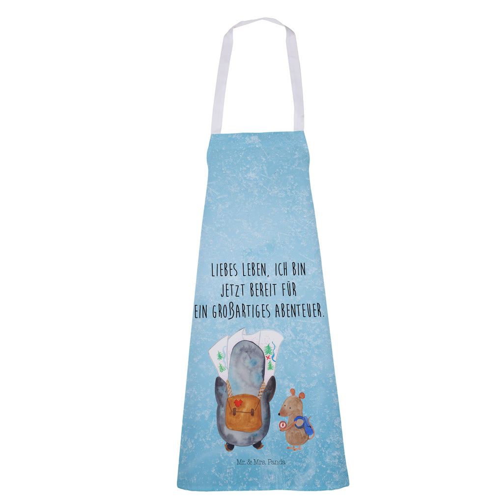 Kochschürze Pinguin & Maus Wanderer Schürze, Backschürze, Küchenschürze, Grillschürze, Latzschürze, Pinguin, Pinguine, Abenteurer, Abenteuer, Roadtrip, Ausflug, Wanderlust, wandern