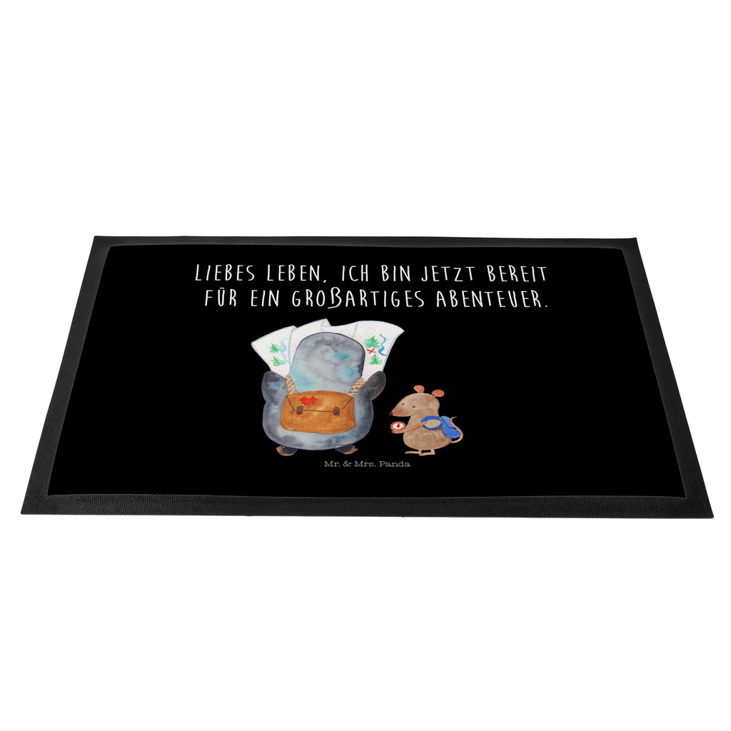 Fußmatte Pinguin & Maus Wanderer Türvorleger, Schmutzmatte, Fußabtreter, Matte, Schmutzfänger, Fußabstreifer, Schmutzfangmatte, Türmatte, Motivfußmatte, Haustürmatte, Vorleger, Pinguin, Pinguine, Abenteurer, Abenteuer, Roadtrip, Ausflug, Wanderlust, wandern
