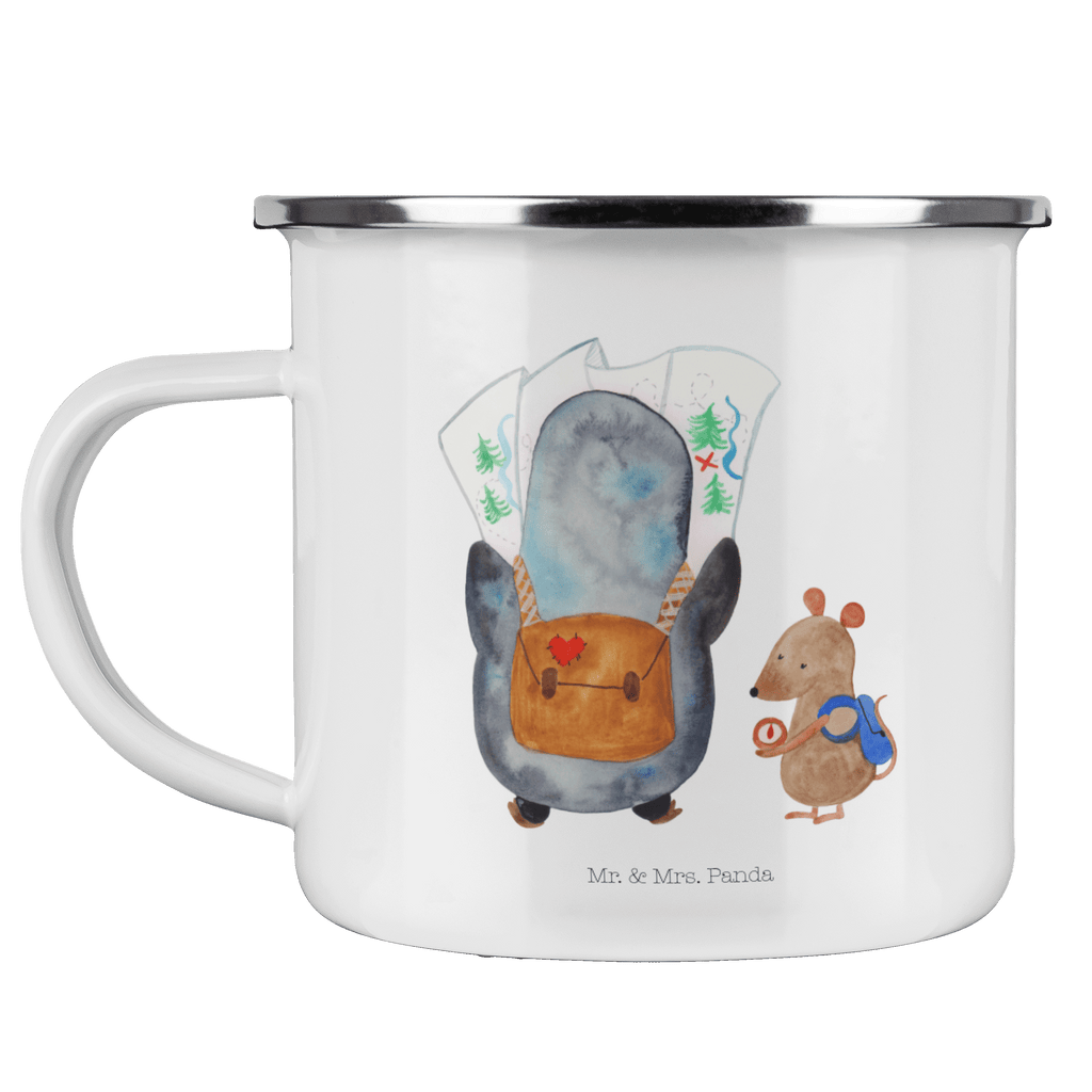 Camping Emaille Tasse Pinguin & Maus Wanderer Campingtasse, Trinkbecher, Metalltasse, Outdoor Tasse, Emaille Trinkbecher, Blechtasse Outdoor, Emaille Campingbecher, Edelstahl Trinkbecher, Metalltasse für Camping, Kaffee Blechtasse, Camping Tasse Metall, Pinguin, Pinguine, Abenteurer, Abenteuer, Roadtrip, Ausflug, Wanderlust, wandern