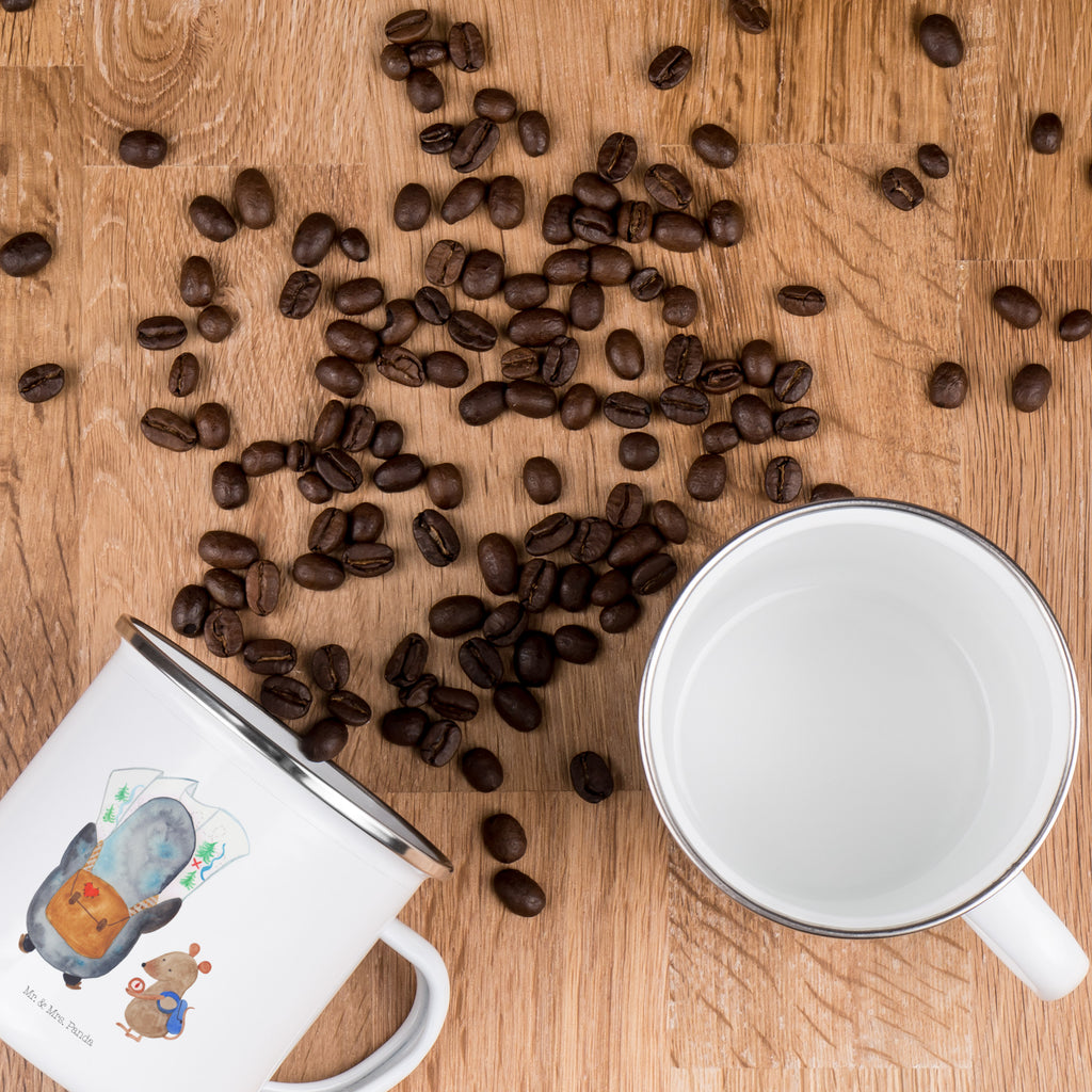 Camping Emaille Tasse Pinguin & Maus Wanderer Campingtasse, Trinkbecher, Metalltasse, Outdoor Tasse, Emaille Trinkbecher, Blechtasse Outdoor, Emaille Campingbecher, Edelstahl Trinkbecher, Metalltasse für Camping, Kaffee Blechtasse, Camping Tasse Metall, Pinguin, Pinguine, Abenteurer, Abenteuer, Roadtrip, Ausflug, Wanderlust, wandern