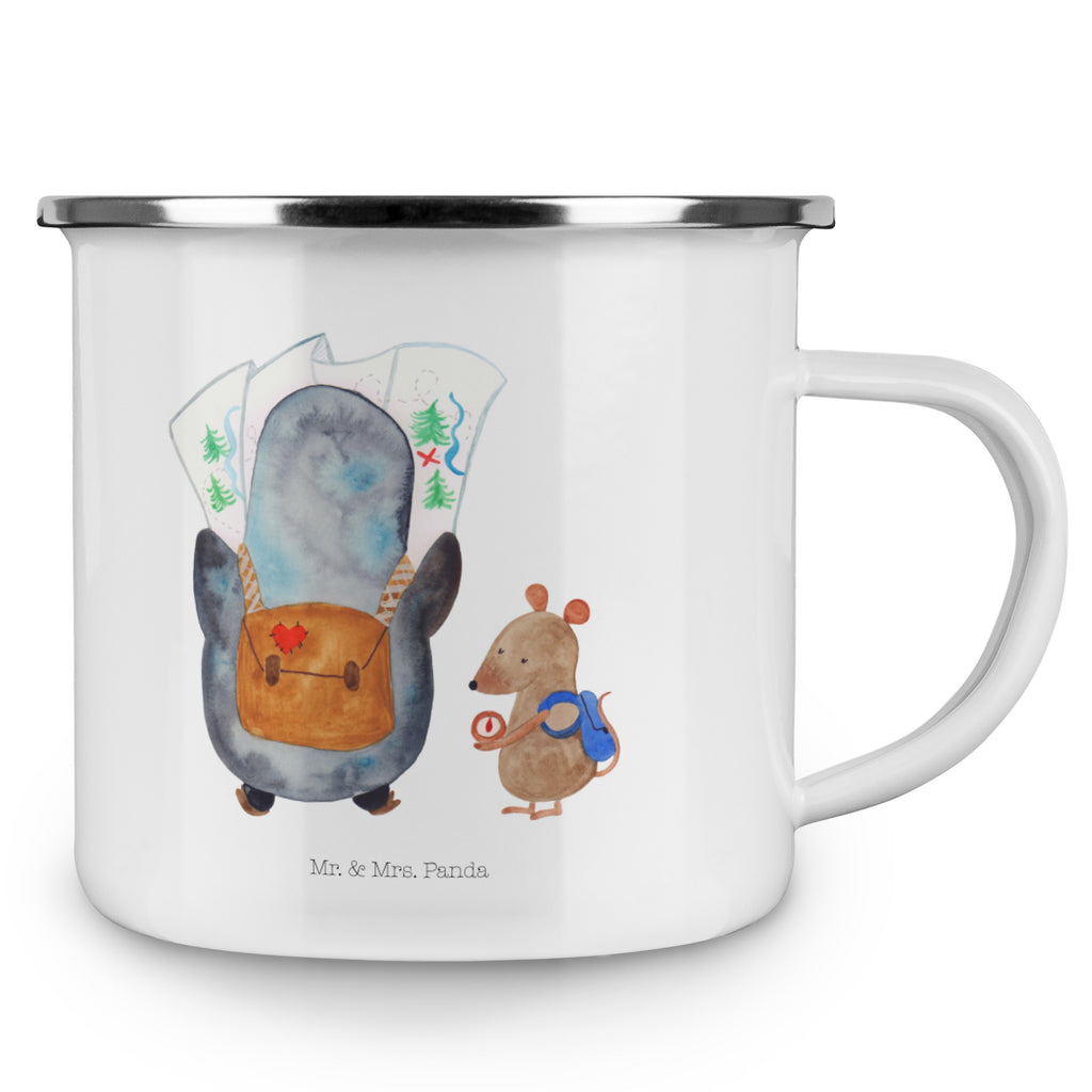 Camping Emaille Tasse Pinguin & Maus Wanderer Campingtasse, Trinkbecher, Metalltasse, Outdoor Tasse, Emaille Trinkbecher, Blechtasse Outdoor, Emaille Campingbecher, Edelstahl Trinkbecher, Metalltasse für Camping, Kaffee Blechtasse, Camping Tasse Metall, Pinguin, Pinguine, Abenteurer, Abenteuer, Roadtrip, Ausflug, Wanderlust, wandern