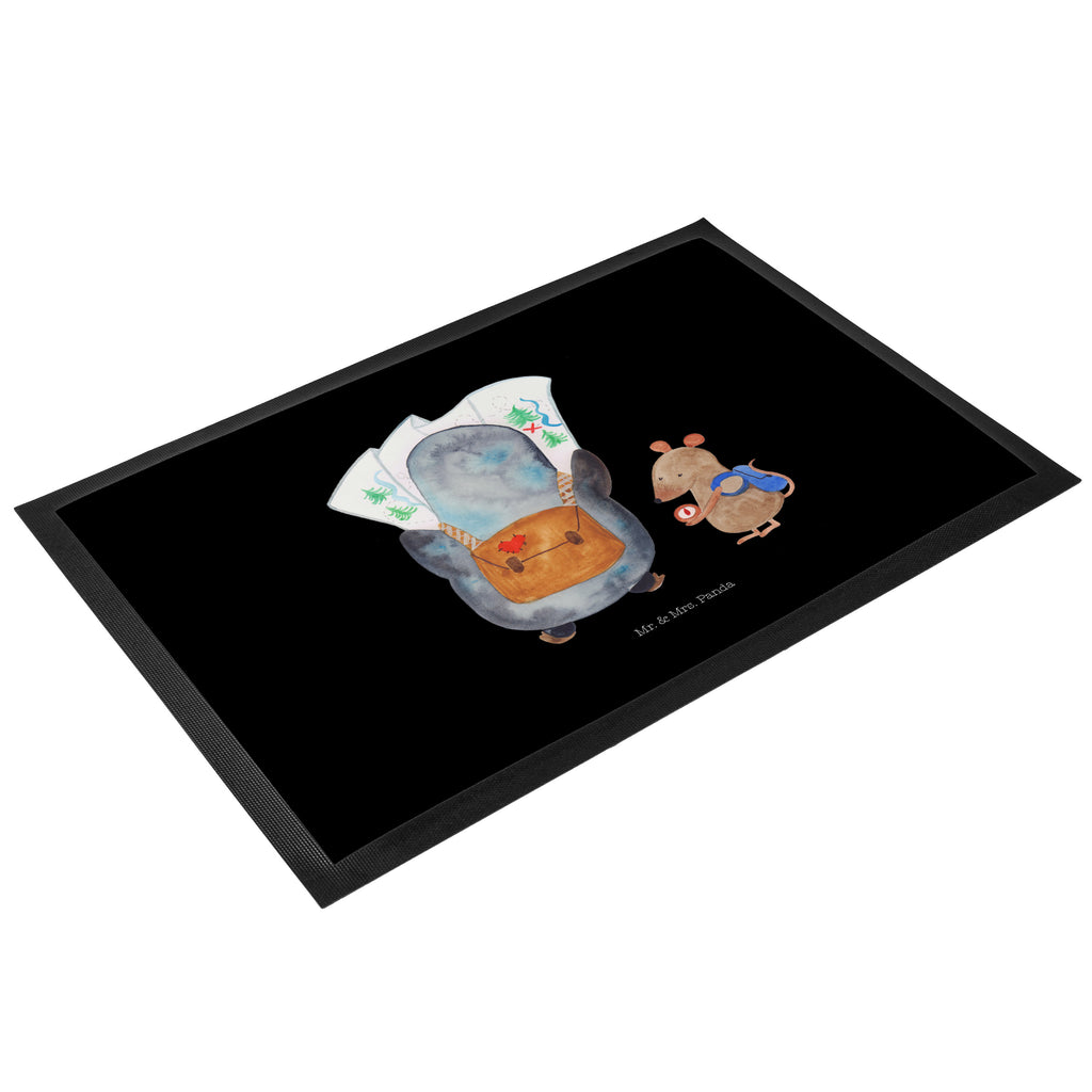 Fußmatte Pinguin & Maus Wanderer Türvorleger, Schmutzmatte, Fußabtreter, Matte, Schmutzfänger, Fußabstreifer, Schmutzfangmatte, Türmatte, Motivfußmatte, Haustürmatte, Vorleger, Pinguin, Pinguine, Abenteurer, Abenteuer, Roadtrip, Ausflug, Wanderlust, wandern