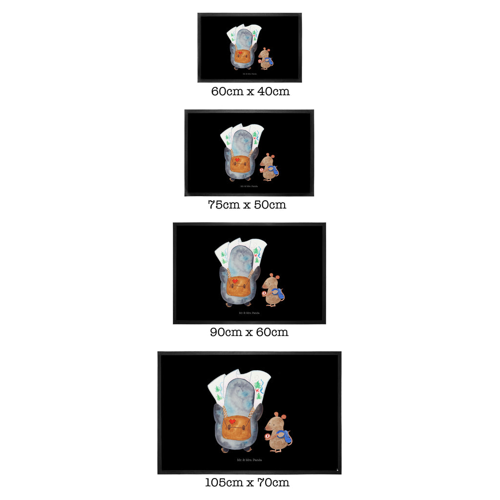 Fußmatte Pinguin & Maus Wanderer Türvorleger, Schmutzmatte, Fußabtreter, Matte, Schmutzfänger, Fußabstreifer, Schmutzfangmatte, Türmatte, Motivfußmatte, Haustürmatte, Vorleger, Pinguin, Pinguine, Abenteurer, Abenteuer, Roadtrip, Ausflug, Wanderlust, wandern