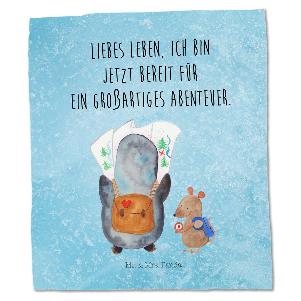 Tragetasche Pinguin & Maus Wanderer Beuteltasche, Beutel, Einkaufstasche, Jutebeutel, Stoffbeutel, Pinguin, Pinguine, Abenteurer, Abenteuer, Roadtrip, Ausflug, Wanderlust, wandern