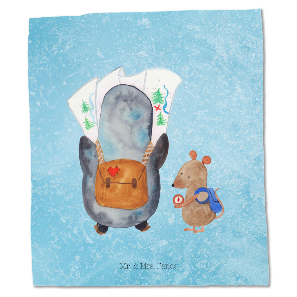 Tragetasche Pinguin & Maus Wanderer Beuteltasche, Beutel, Einkaufstasche, Jutebeutel, Stoffbeutel, Pinguin, Pinguine, Abenteurer, Abenteuer, Roadtrip, Ausflug, Wanderlust, wandern