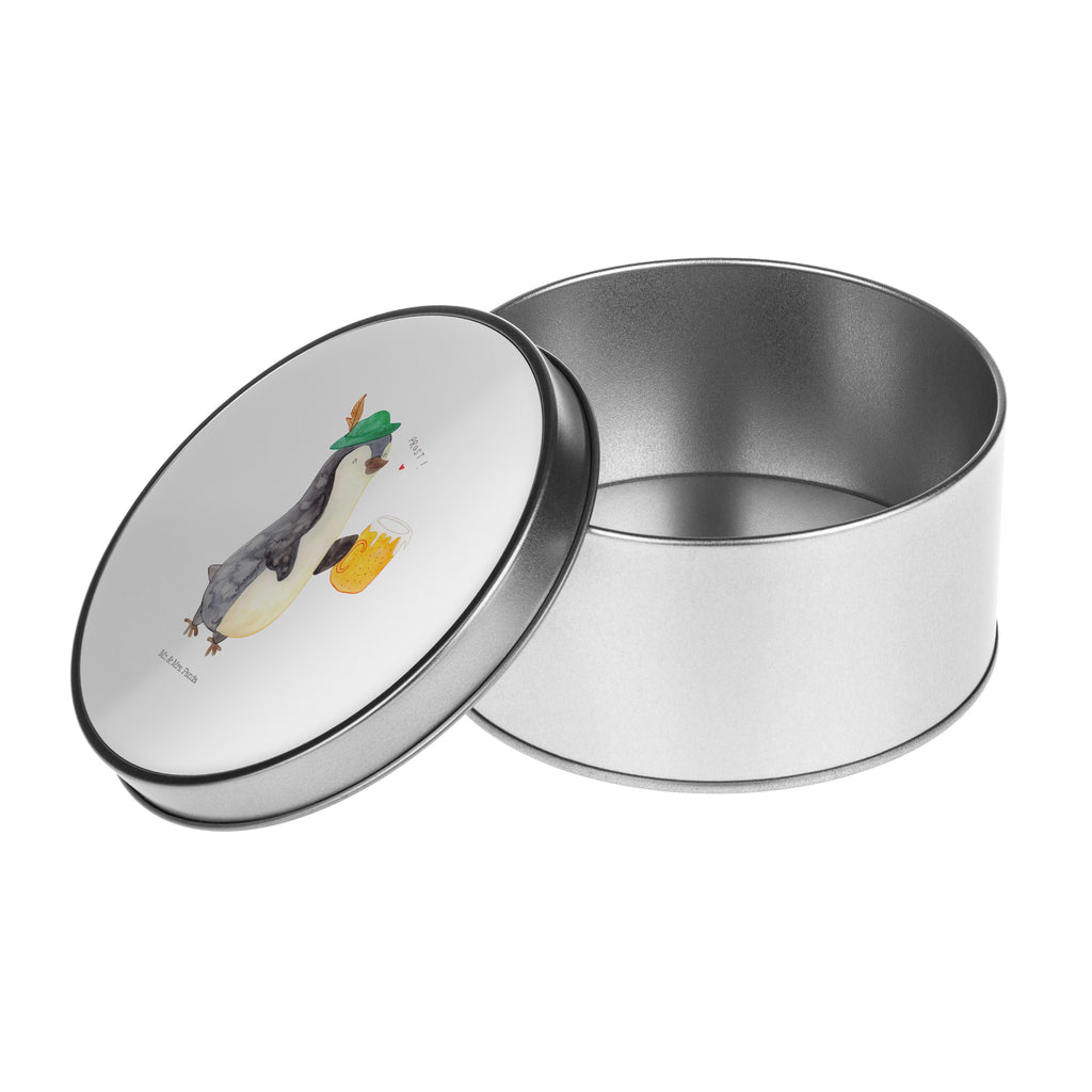 Blechdose rund Pinguin Bier Metalldose, Keksdose, Dose, Vorratsdose, Geschenkbox, Pinguin, Pinguine, Bier, Oktoberfest