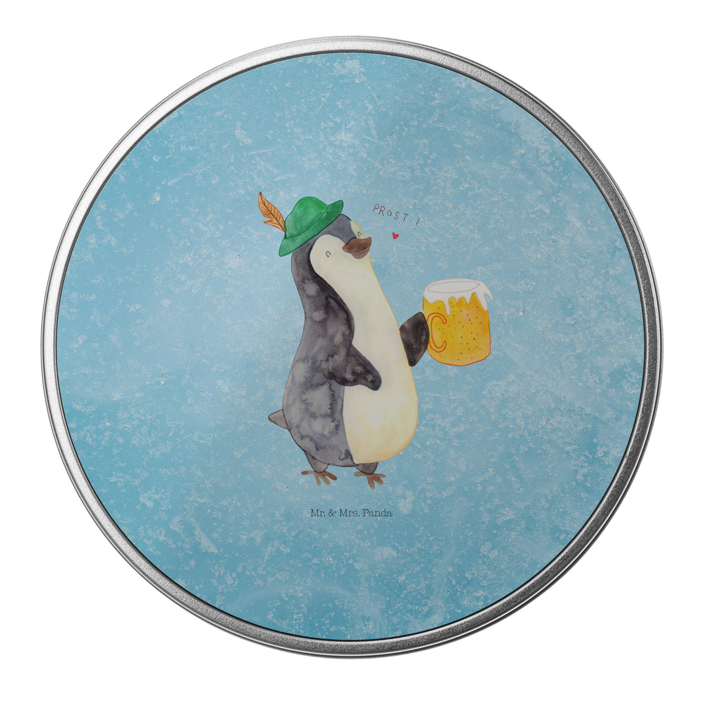 Blechdose rund Pinguin Bier Metalldose, Keksdose, Dose, Vorratsdose, Geschenkbox, Pinguin, Pinguine, Bier, Oktoberfest