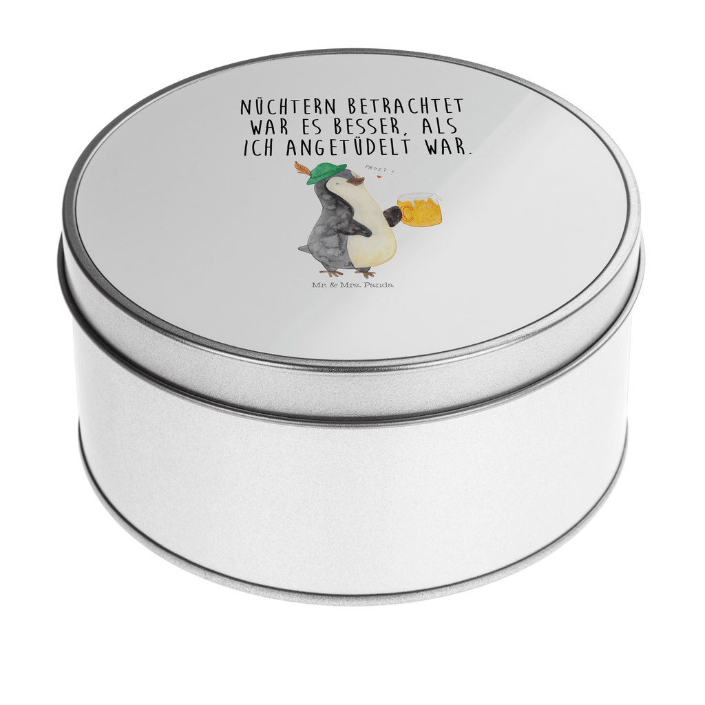 Blechdose rund Pinguin Bier Metalldose, Keksdose, Dose, Vorratsdose, Geschenkbox, Pinguin, Pinguine, Bier, Oktoberfest