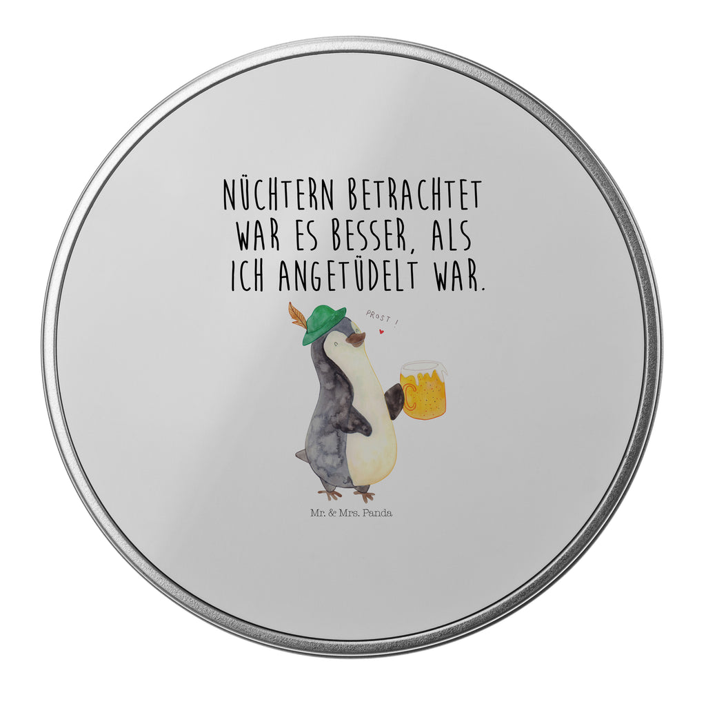 Blechdose rund Pinguin Bier Metalldose, Keksdose, Dose, Vorratsdose, Geschenkbox, Pinguin, Pinguine, Bier, Oktoberfest