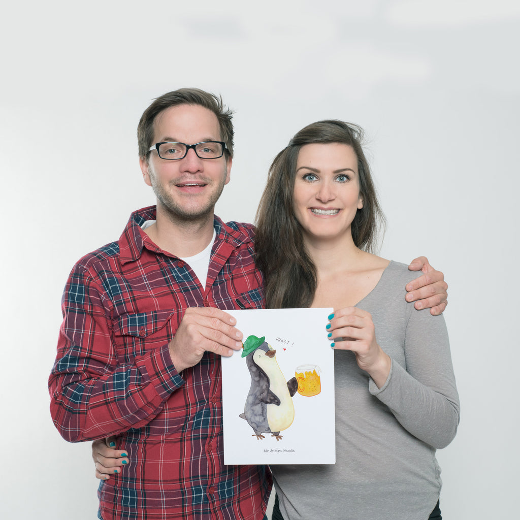Poster Pinguin Bier Poster, Wandposter, Bild, Wanddeko, Küchenposter, Kinderposter, Wanddeko Bild, Raumdekoration, Wanddekoration, Handgemaltes Poster, Mr. & Mrs. Panda Poster, Designposter, Kunstdruck, Posterdruck, Pinguin, Pinguine, Bier, Oktoberfest